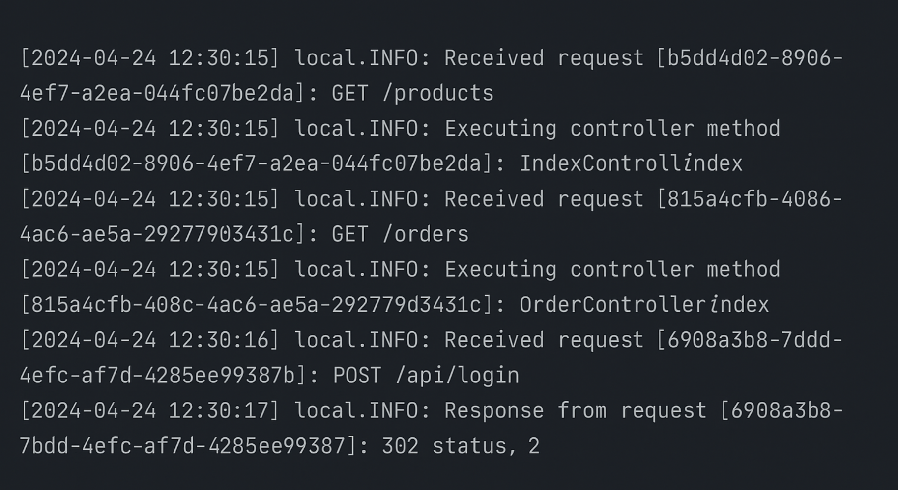 Laravel request logger
